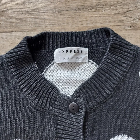 Vintage Express Tricot Polka Dot Cotton Cardigan Sweater Medium Large - Picture 7 of 11